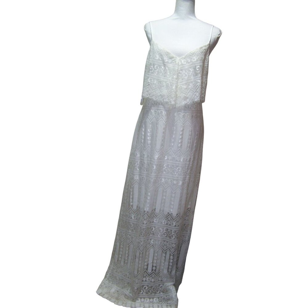 Guess White Dress Maxi Wedding Boho Lace Size 12 Bodycon